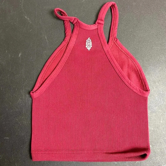 NWOT Free People Movement Happiness Runs Crop Tank Top High-Neck Maroon XS/S - Picture 7 of 9